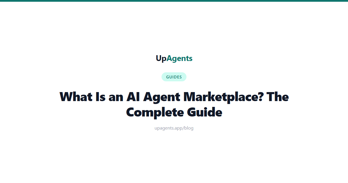 Illustration of an AI agent marketplace where businesses browse and hire AI agents